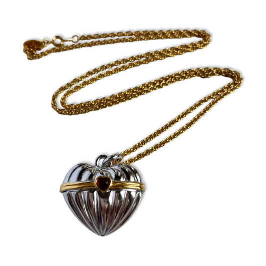 1990s Heart Locket Necklace - Joan Rivers