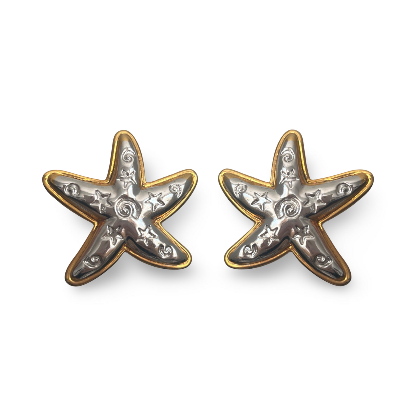 1990s Large Starfish Earrings - Post