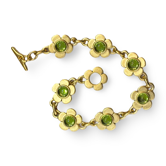 1990s Gold Plated Flower Bracelet