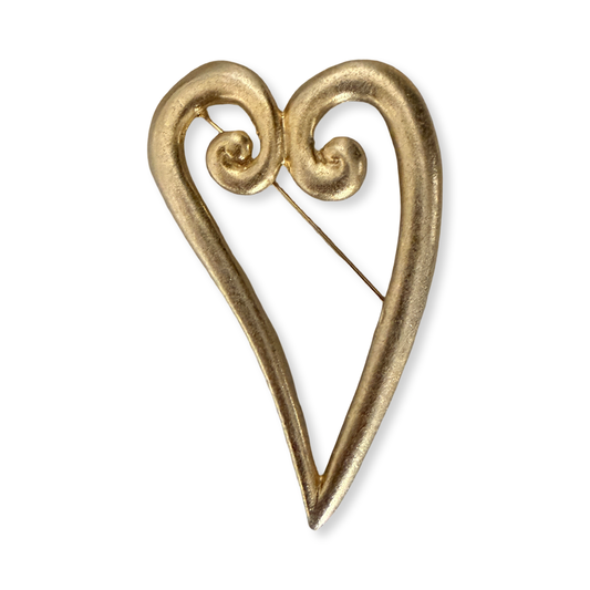 1990s Large Heart Brooch