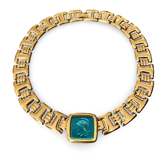 1990s Statement Monet Intaglio Necklace