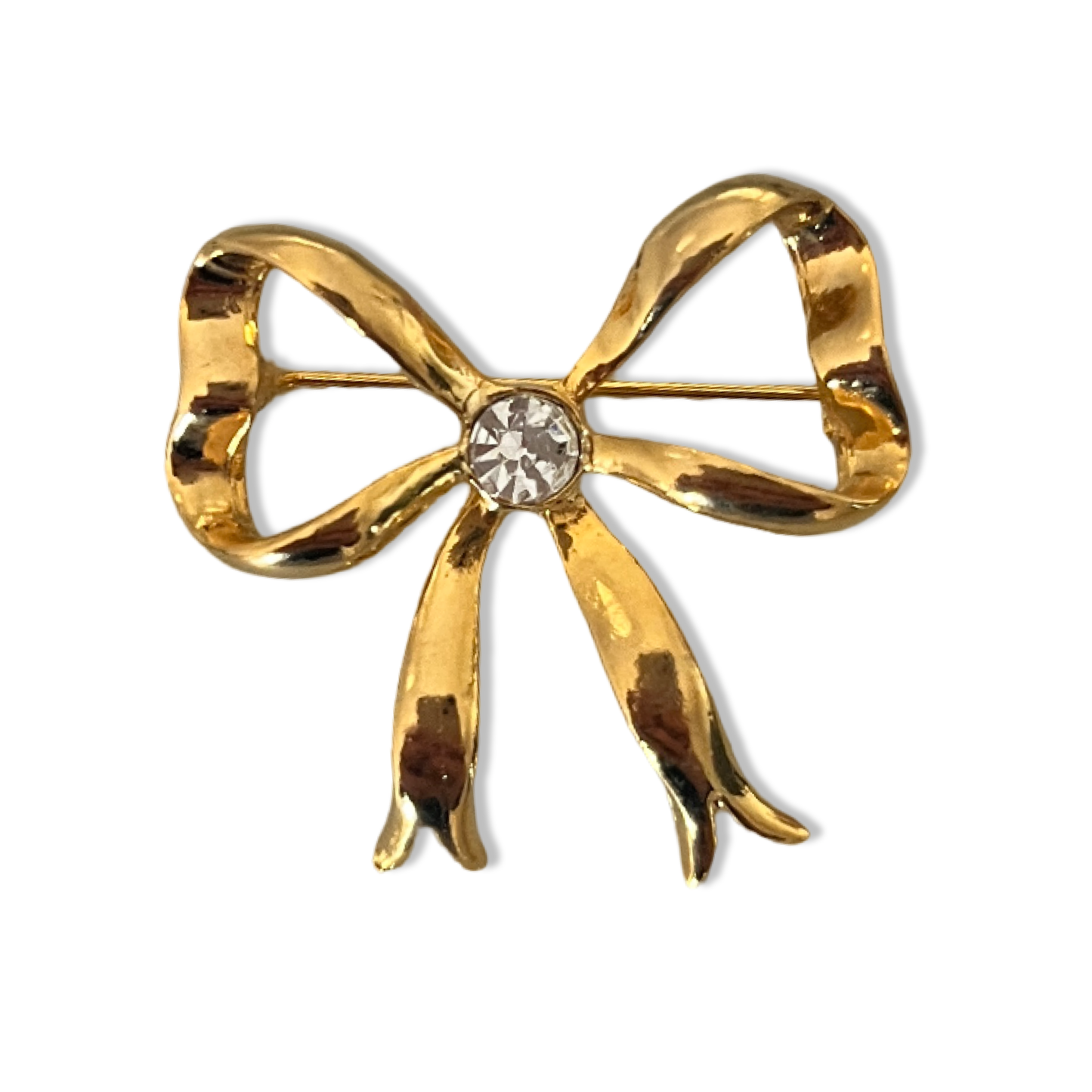 1990s Gold Plated Bow Brooch