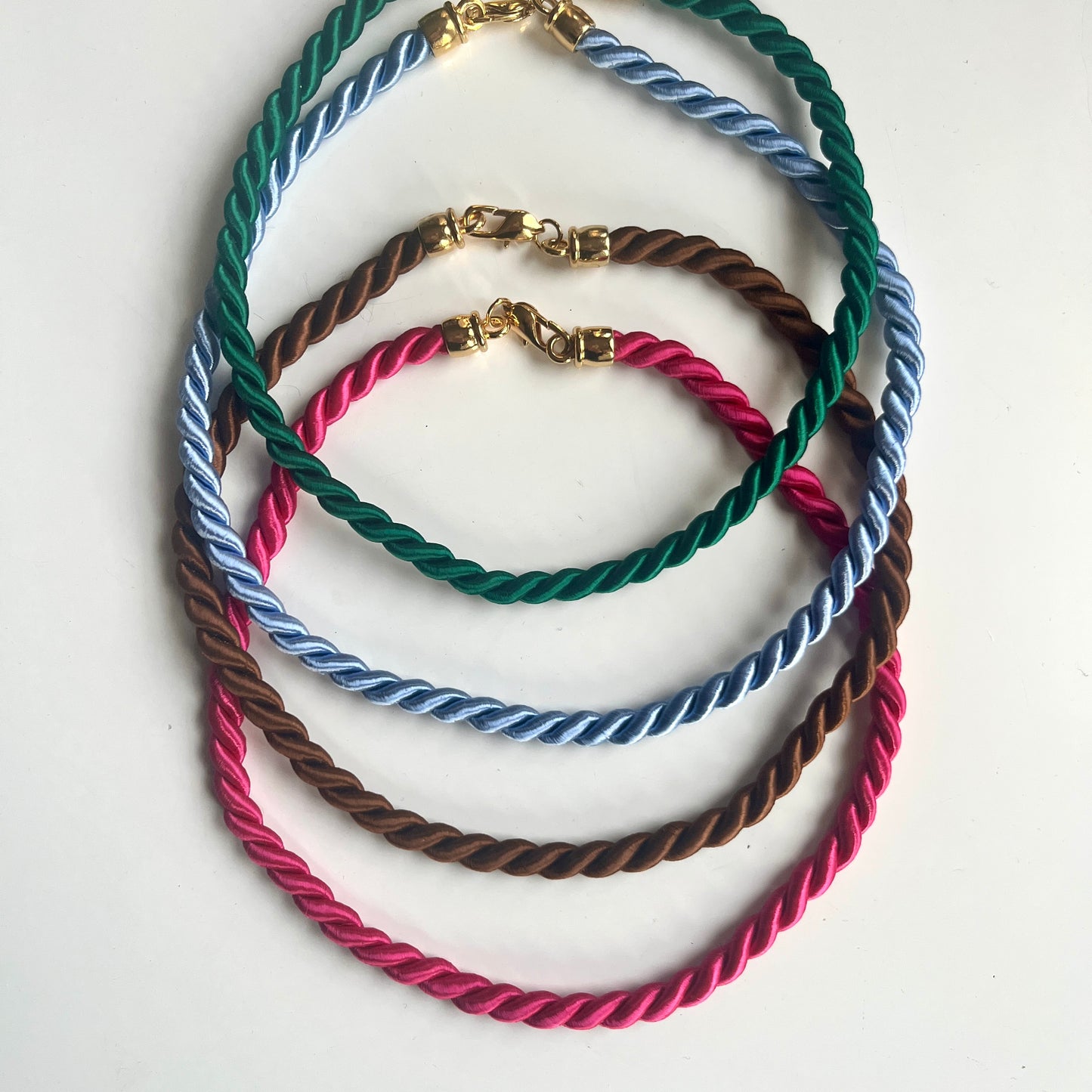 1990s Cabouchon 90s Satin Rope Necklace - Brown (Necklace only)