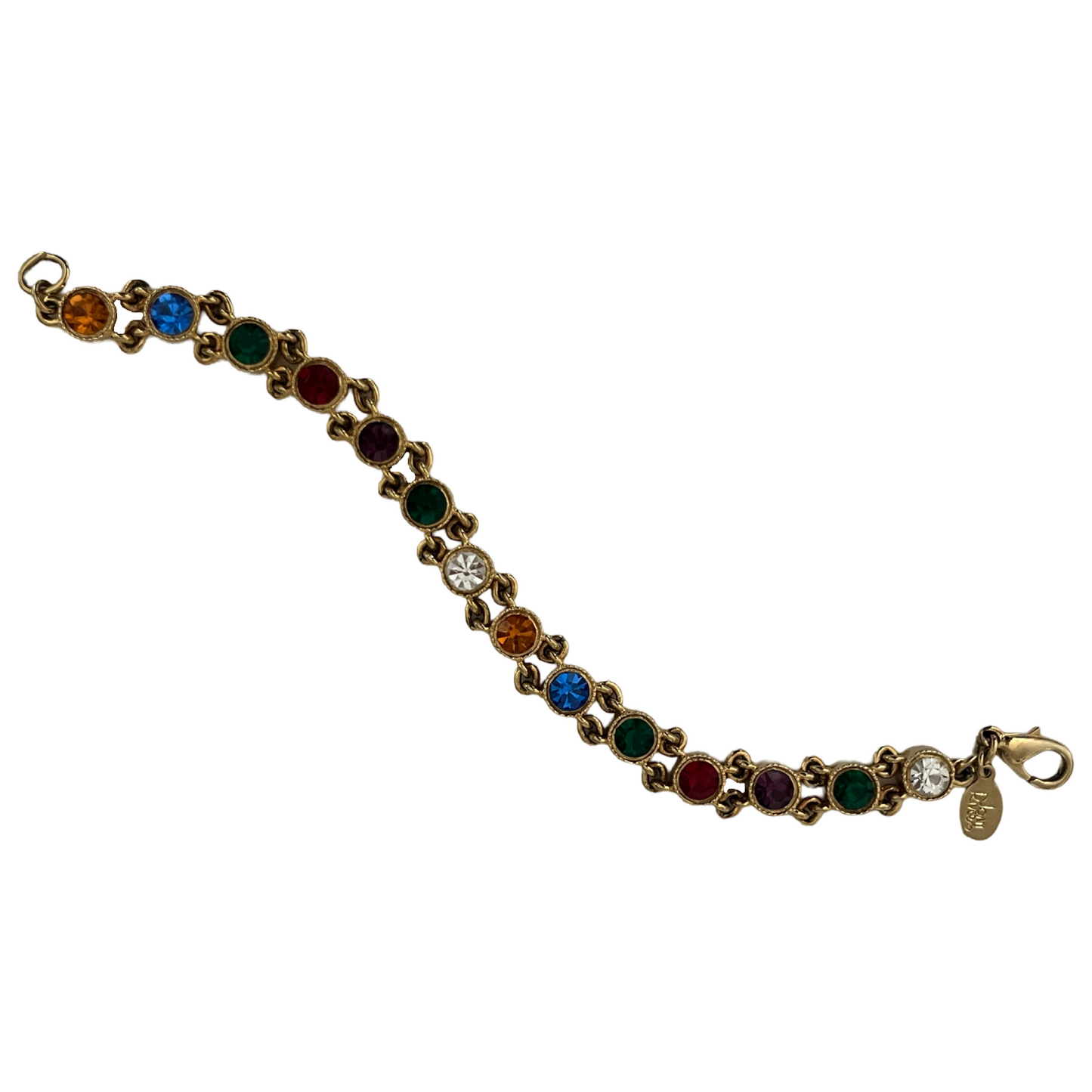 1990s - Gold Plated Multi Coloured Bracelet