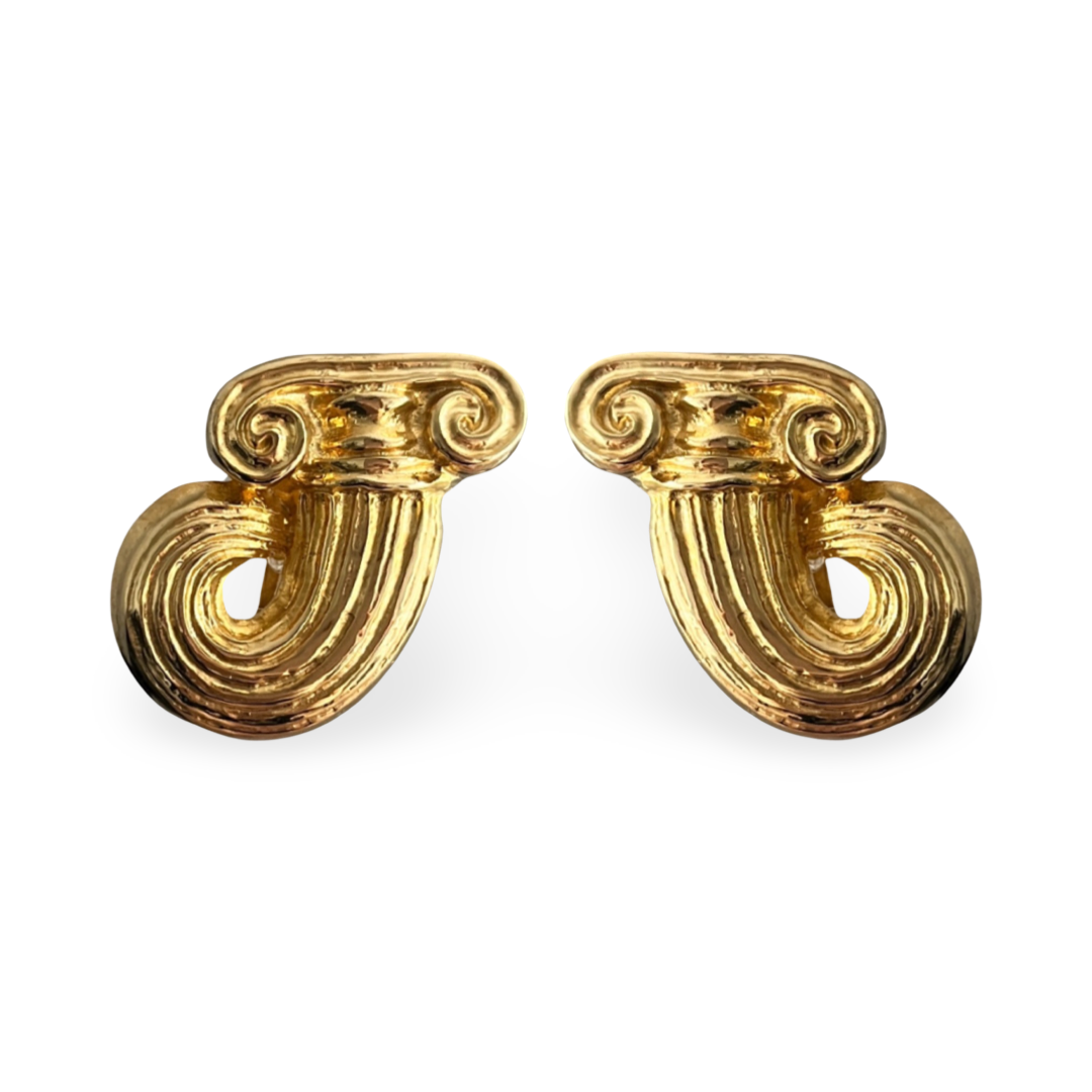 1990s Greek Column Earrings - Clip On