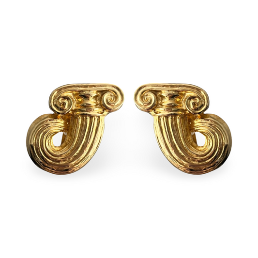 1990s Greek Column Earrings - Clip On