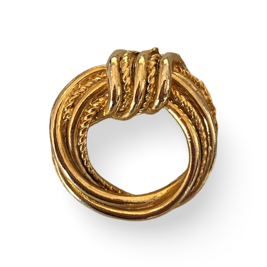 1990s Gold Plated Knot Brooch