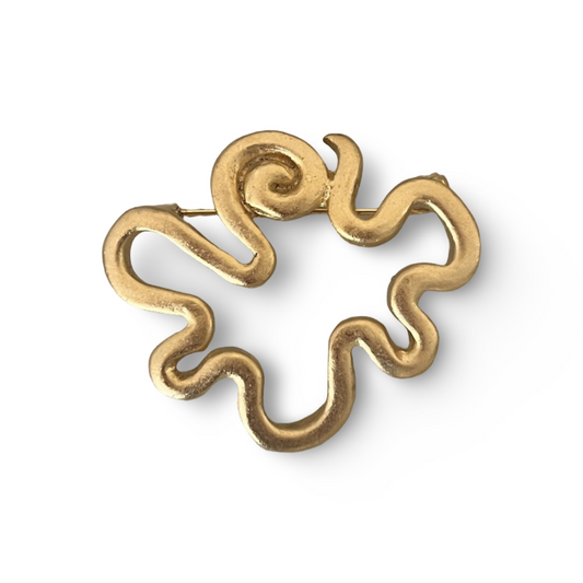1990s Gold Plated Wiggle Brooch