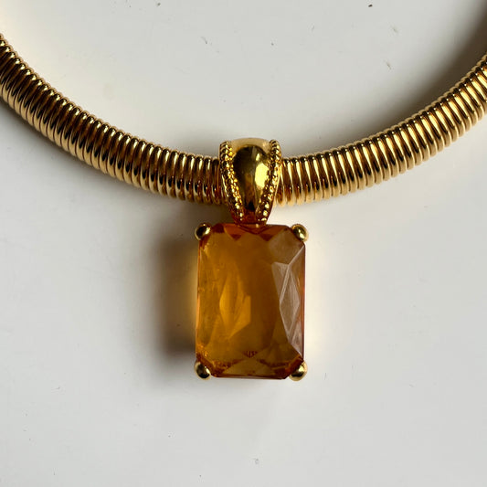 1990s Amber Statement Pendant