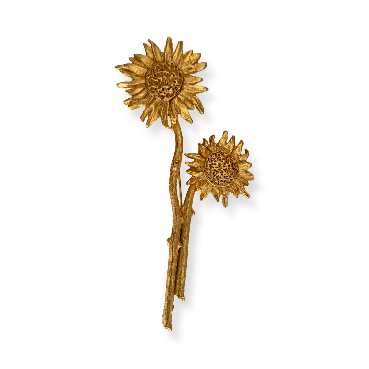 1990s Large Gold Flower Brooch