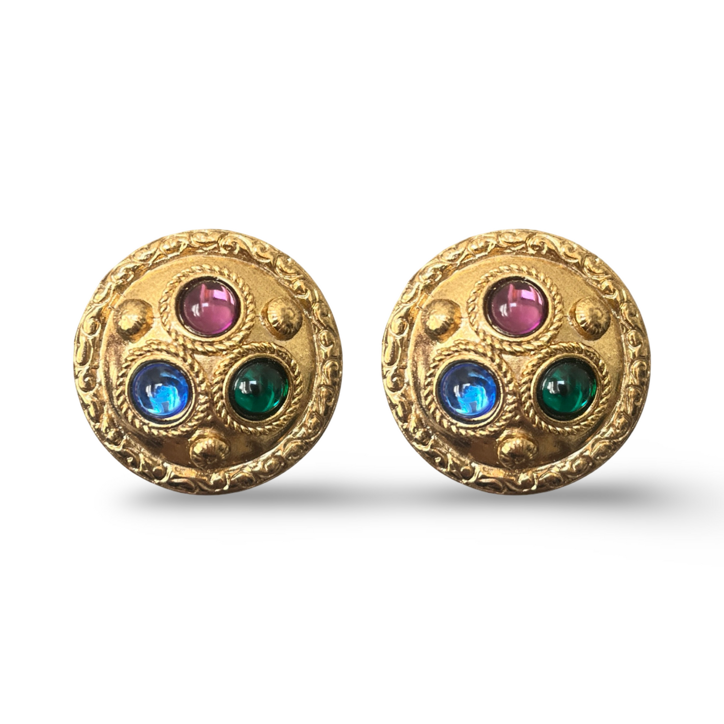1990s Sphinx Etruscan Earrings - Clip On