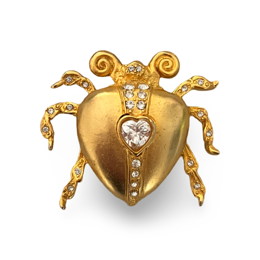 1990s Gold Plated Bug Brooch