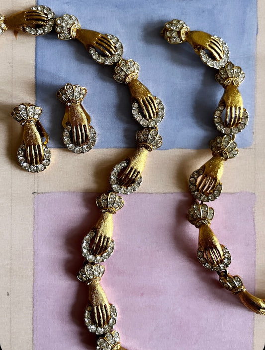 1990s Hands Necklace, Bracelet and Earrings Set - Attwood & Sawyer