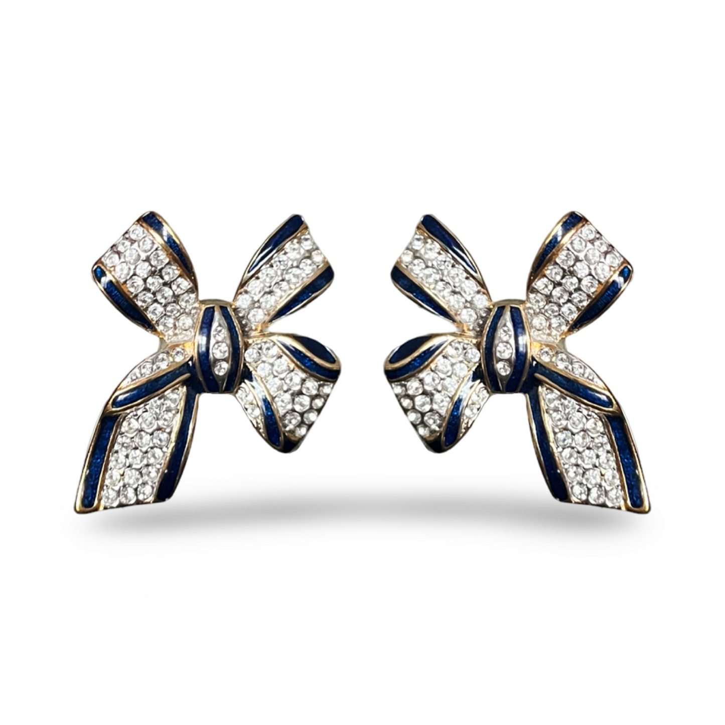 1980s Large Bow Earrings - Post