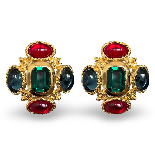 1980s Vintage Huge Earrings - Clip On