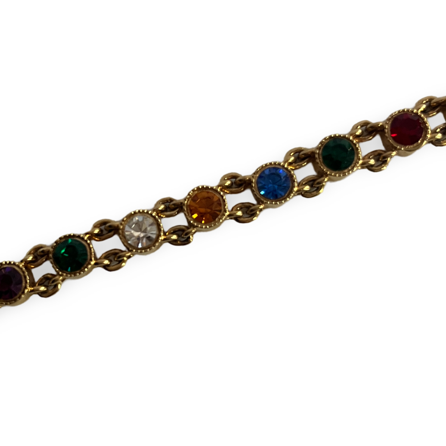 1990s - Gold Plated Multi Coloured Bracelet