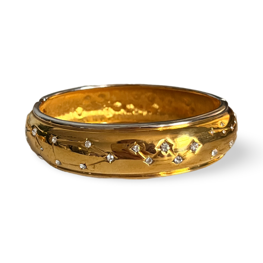 1990s Cabouchon Gold Plated Zodiac Bracelet