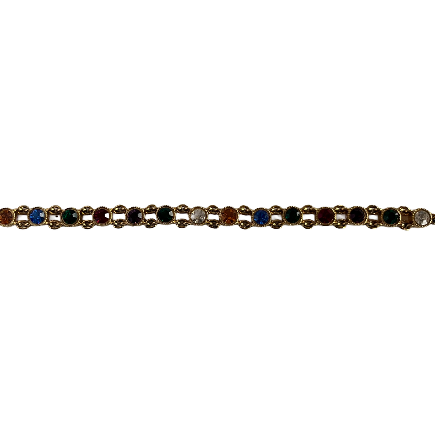 1990s - Gold Plated Multi Coloured Bracelet