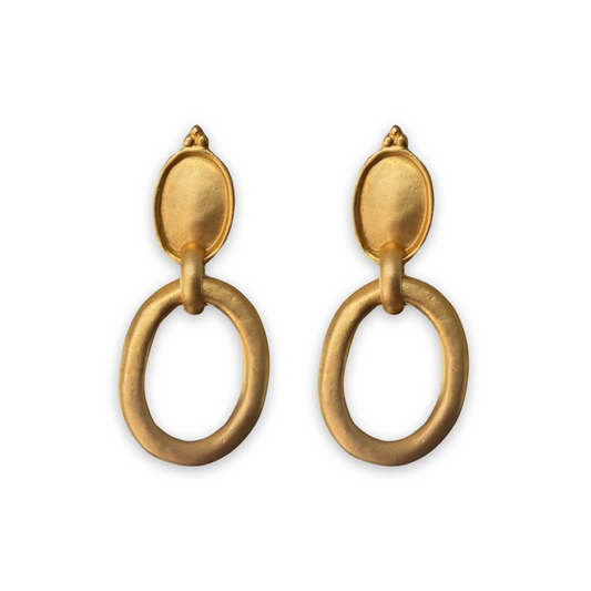 1990s Etruscan Revival Swing Earrings - Post