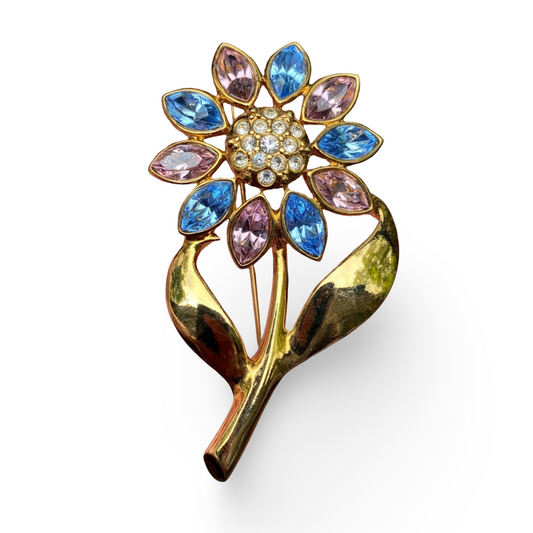 1990s Gold Flower Brooch