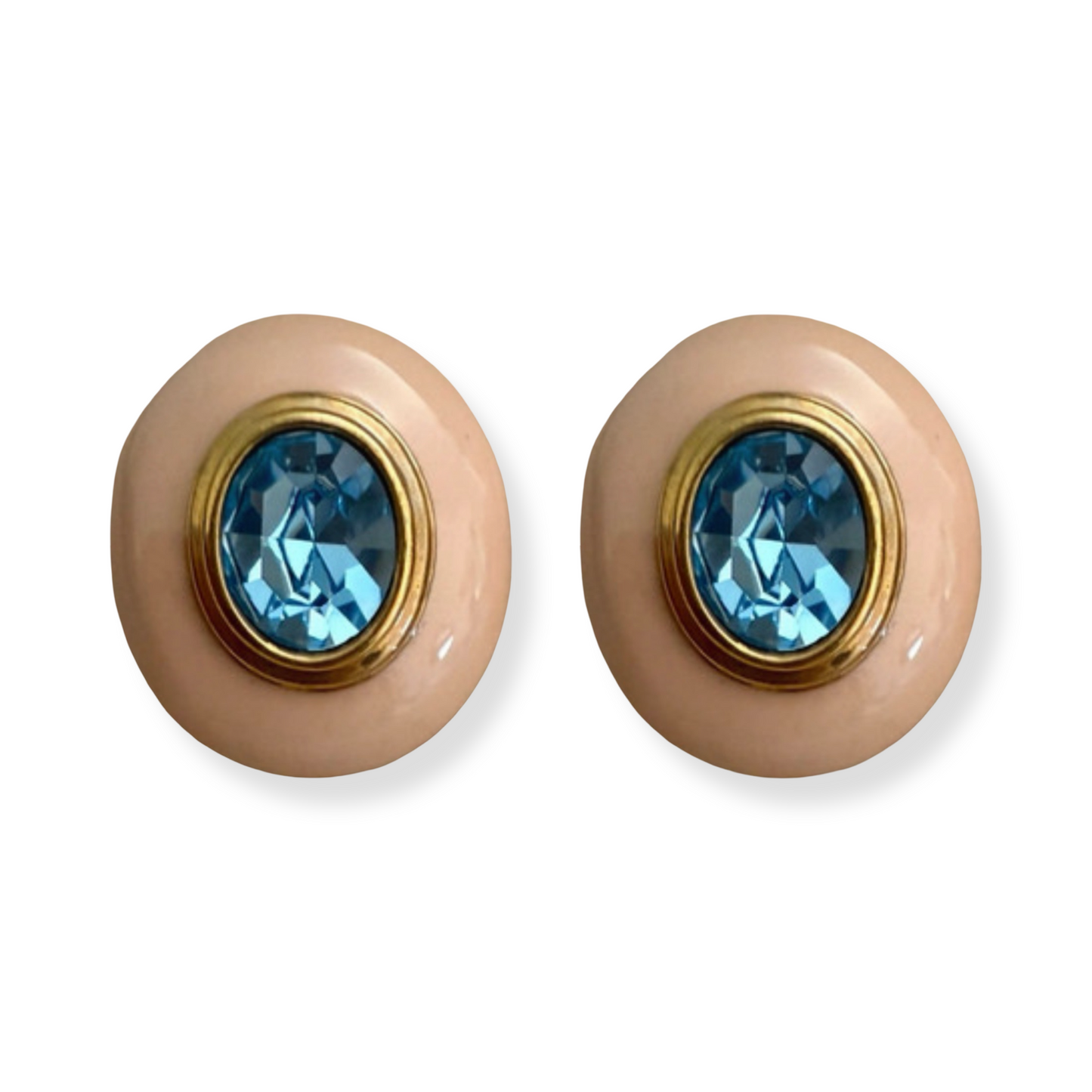 1990s Pink Enamel Earrings - Pierced