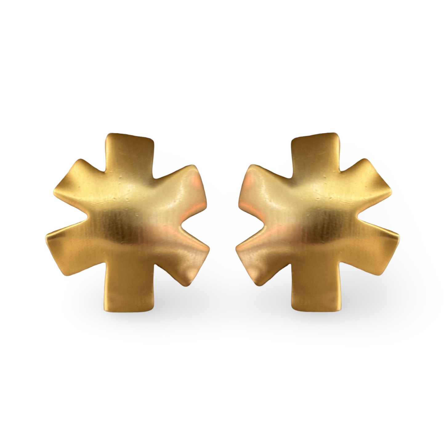 1990s Matte Gold Earrings - Clip on