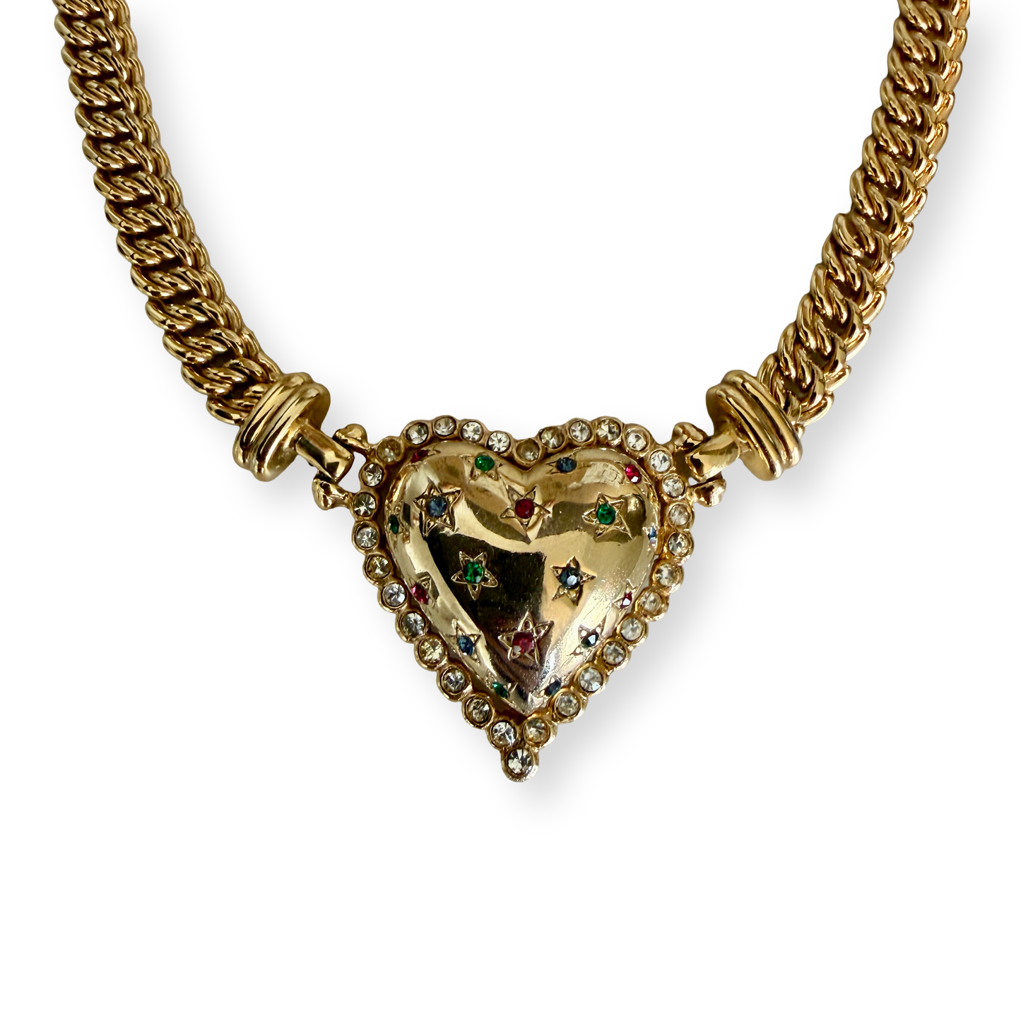 1990s Heart Swarovski Necklace