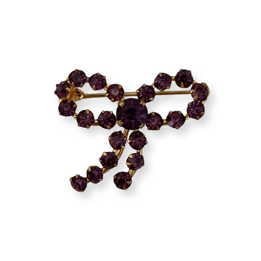 1970s Amethyst Bow Brooch