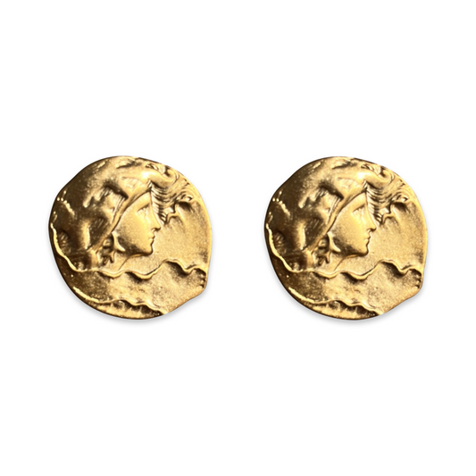 1990s Goddess Earrings- Clip on