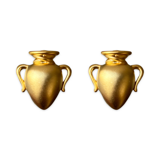 1990s Greek Urn Earrings- Clip on