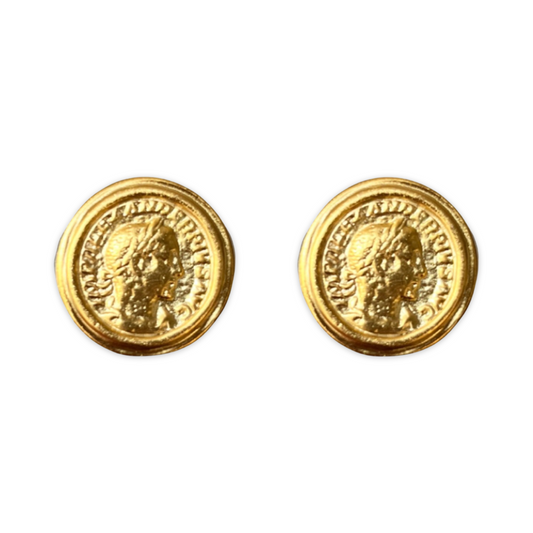 1990s Greek Coin Earrings- Pierced