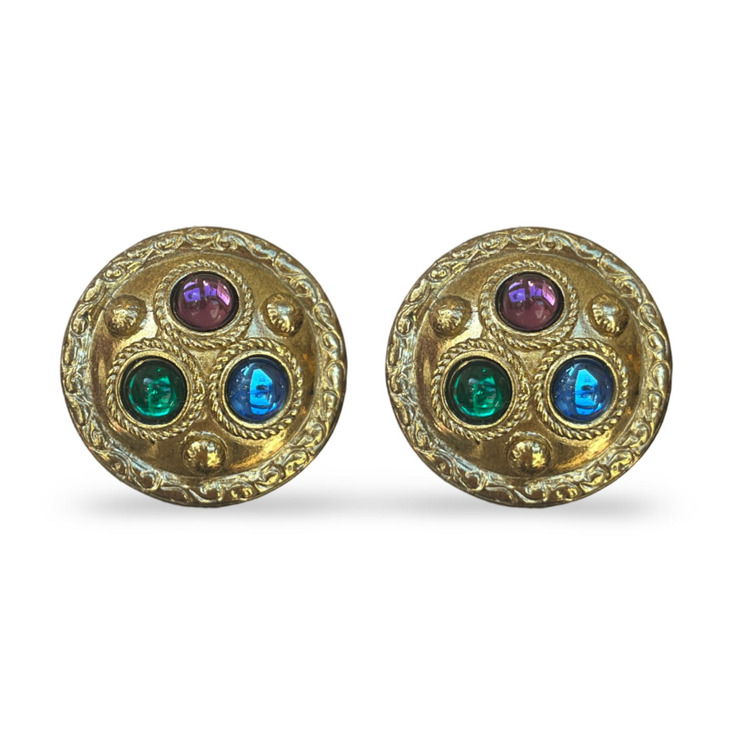 1990s Sphinx Etruscan Earrings - Clip On