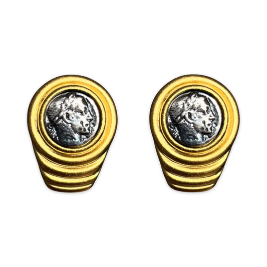 1990s Greek Coin Earrings- Post