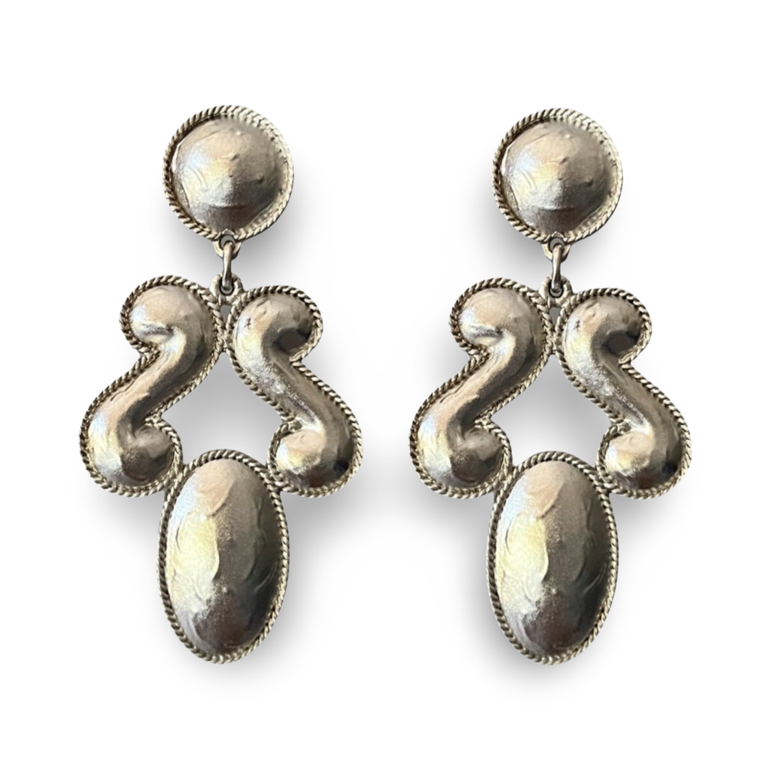 1990s Huge Etruscan Sphinx Earrings - Post