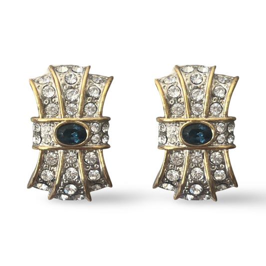 1990s Cabouchon Earrings - Clip on