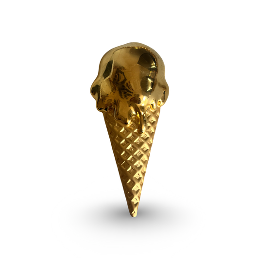 1990s Gold Plated Ice Cream Brooch