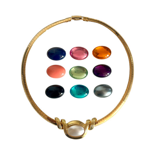 1990s S/M Gold Plated Interchangeable Collar Necklace - Joan Rivers
