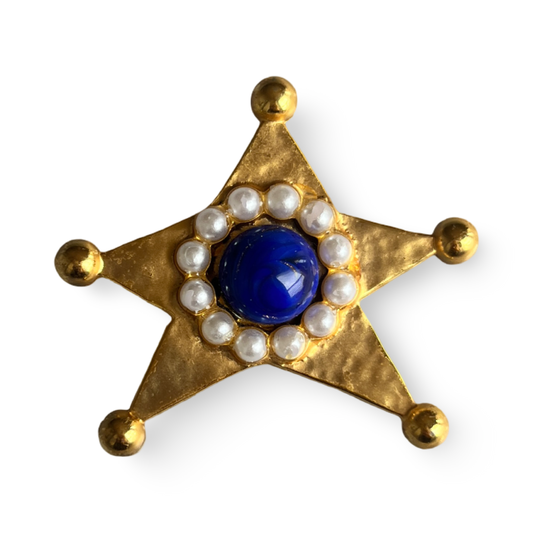 1990s Matte Gold Plated Moschino Brooch