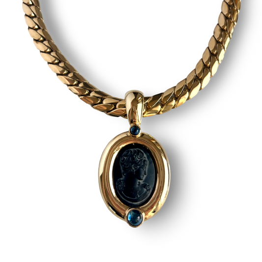 1980s Statement Cameo Necklace