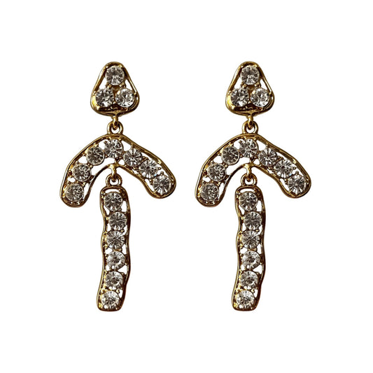 NEW - KJL Abstract Crystal Drop Earrings - Clip on