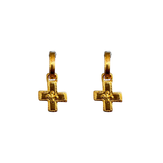 1990s Vintage Small Cross Earrings - Post