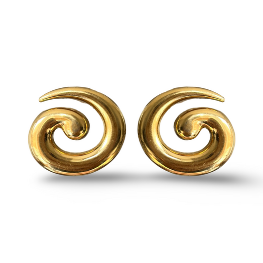 1990s Monet Swirl Earrings - Post