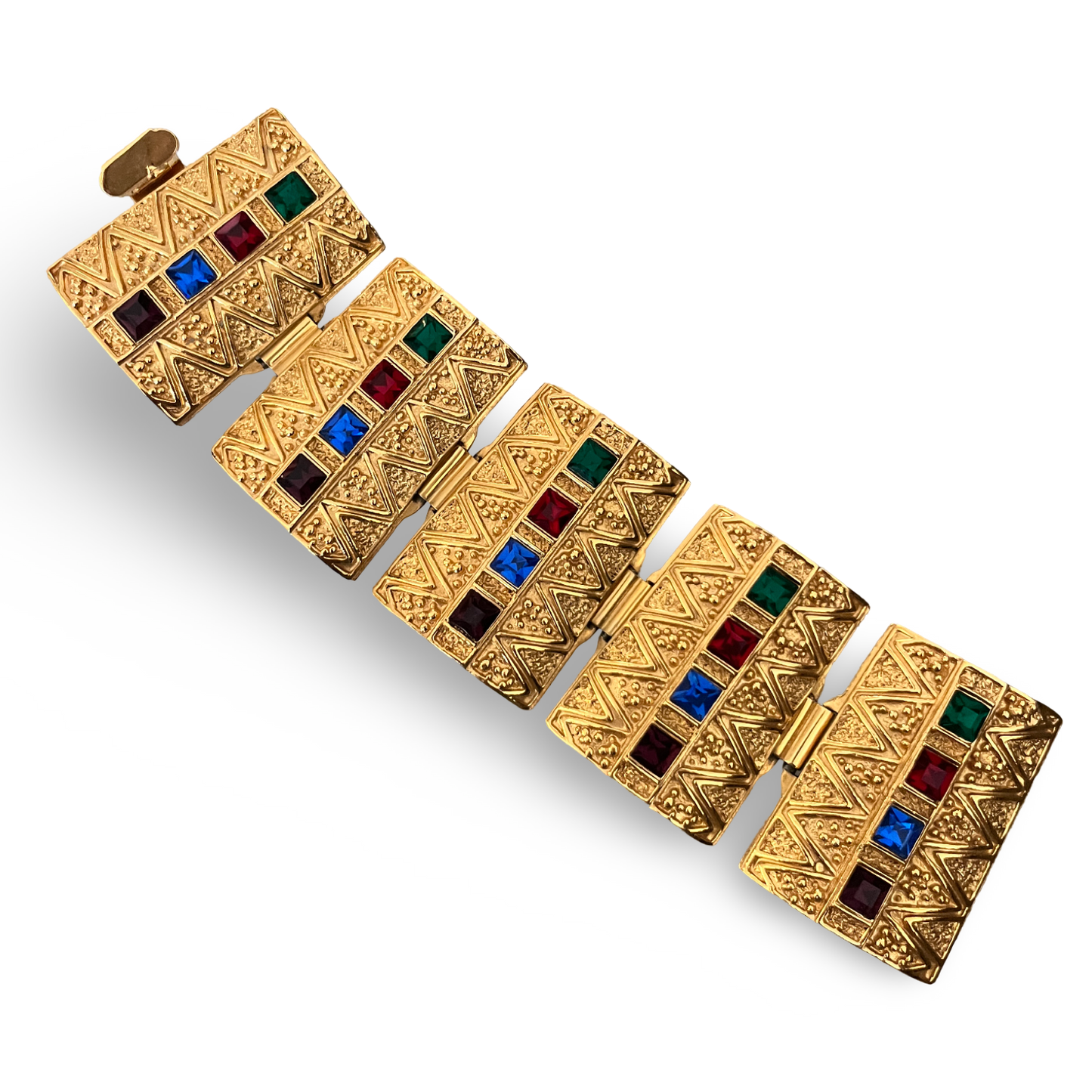 1990s Sphinx Gold Plated Cuff Bracelet