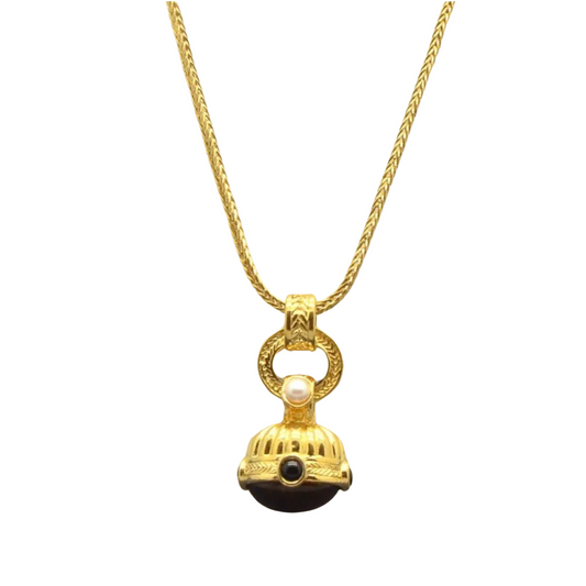 1980s Monet Etruscan Pendant Necklace