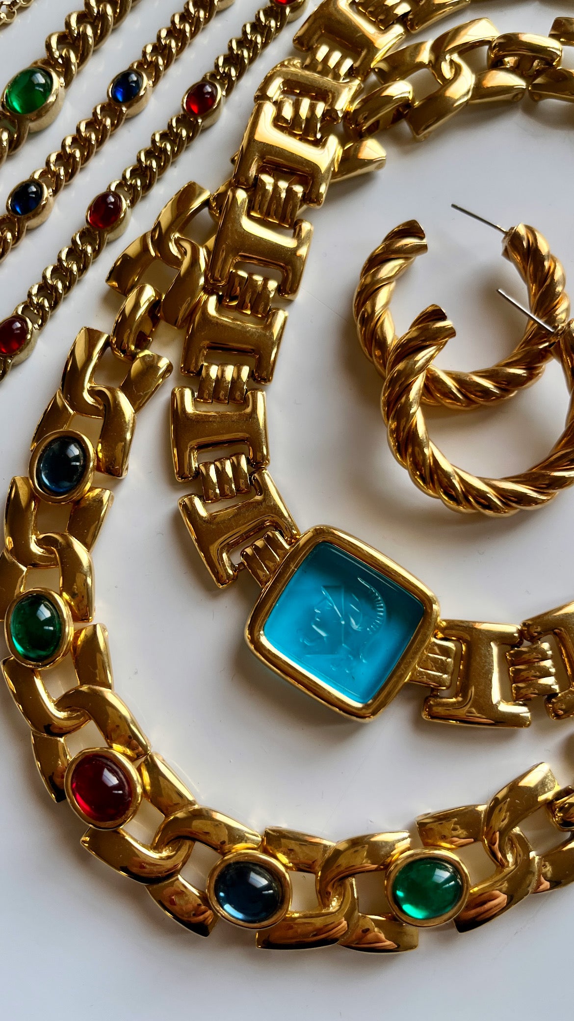 1990s Statement Monet Intaglio Necklace