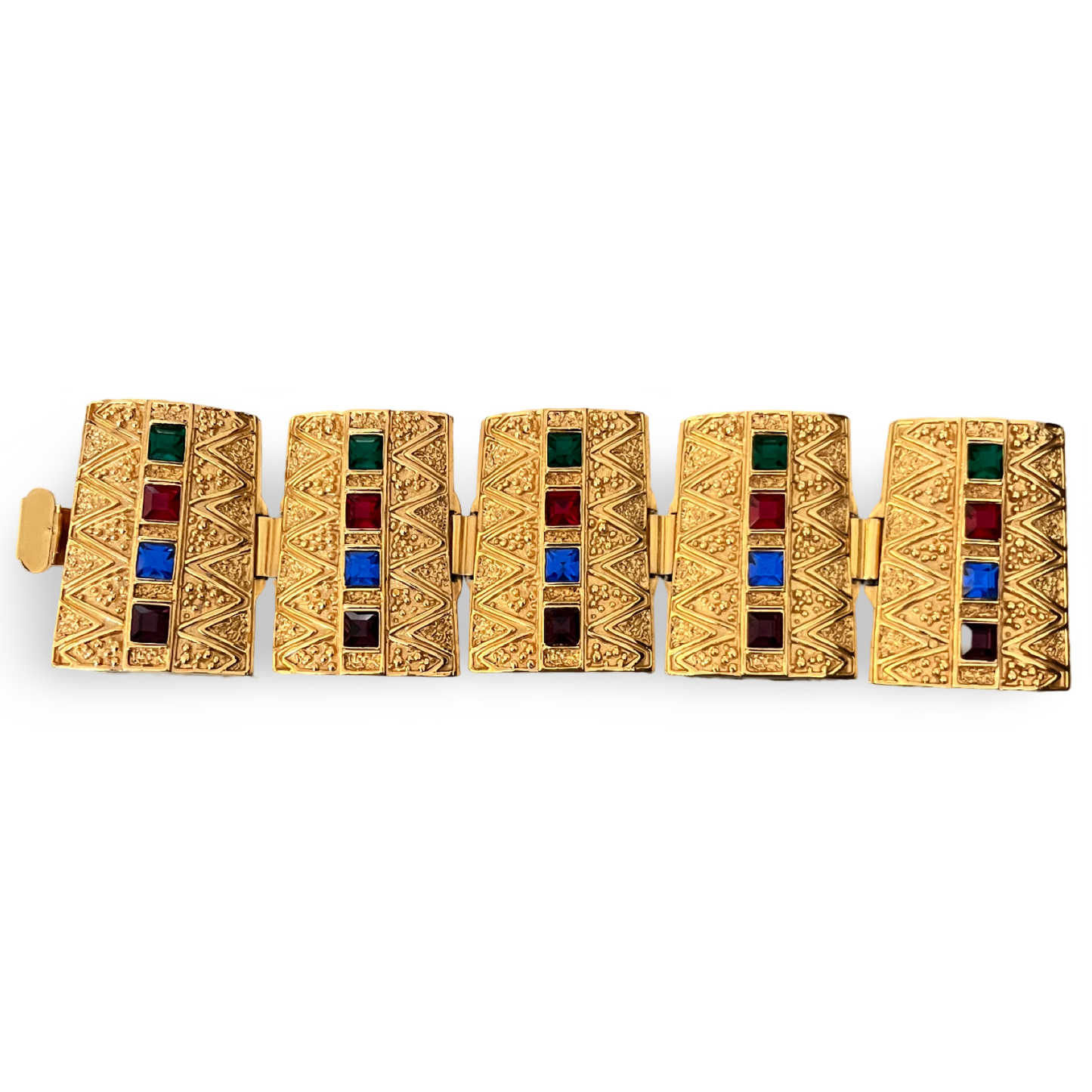 1990s Sphinx Gold Plated Cuff Bracelet