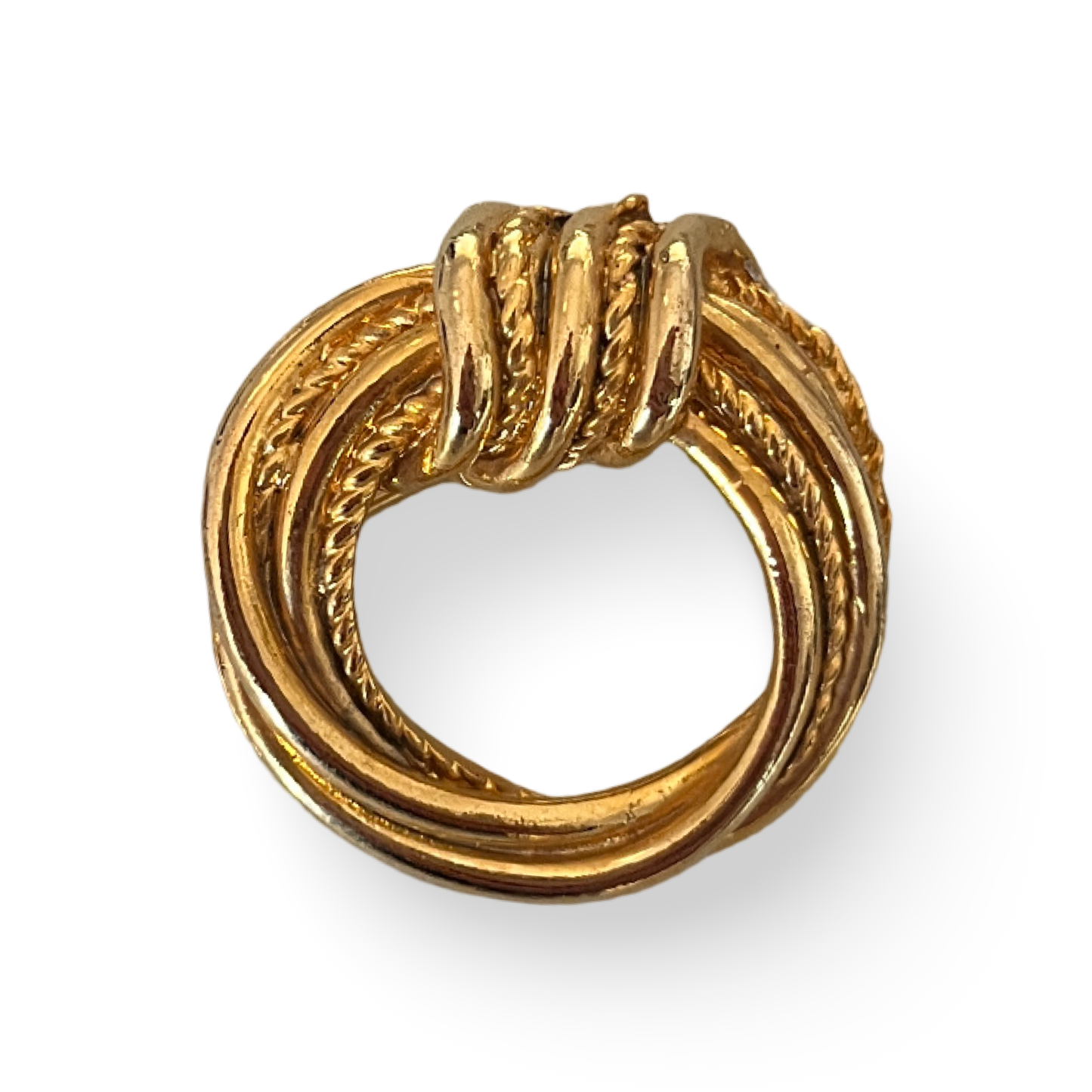1990s Gold Plated Knot Brooch