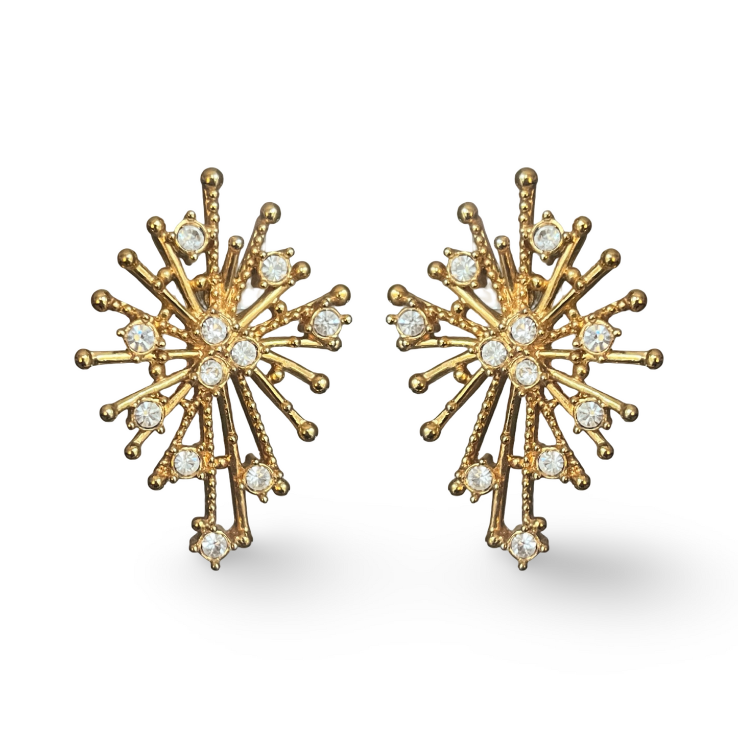 1990s Gold Plated Huge Star Earrings - Post