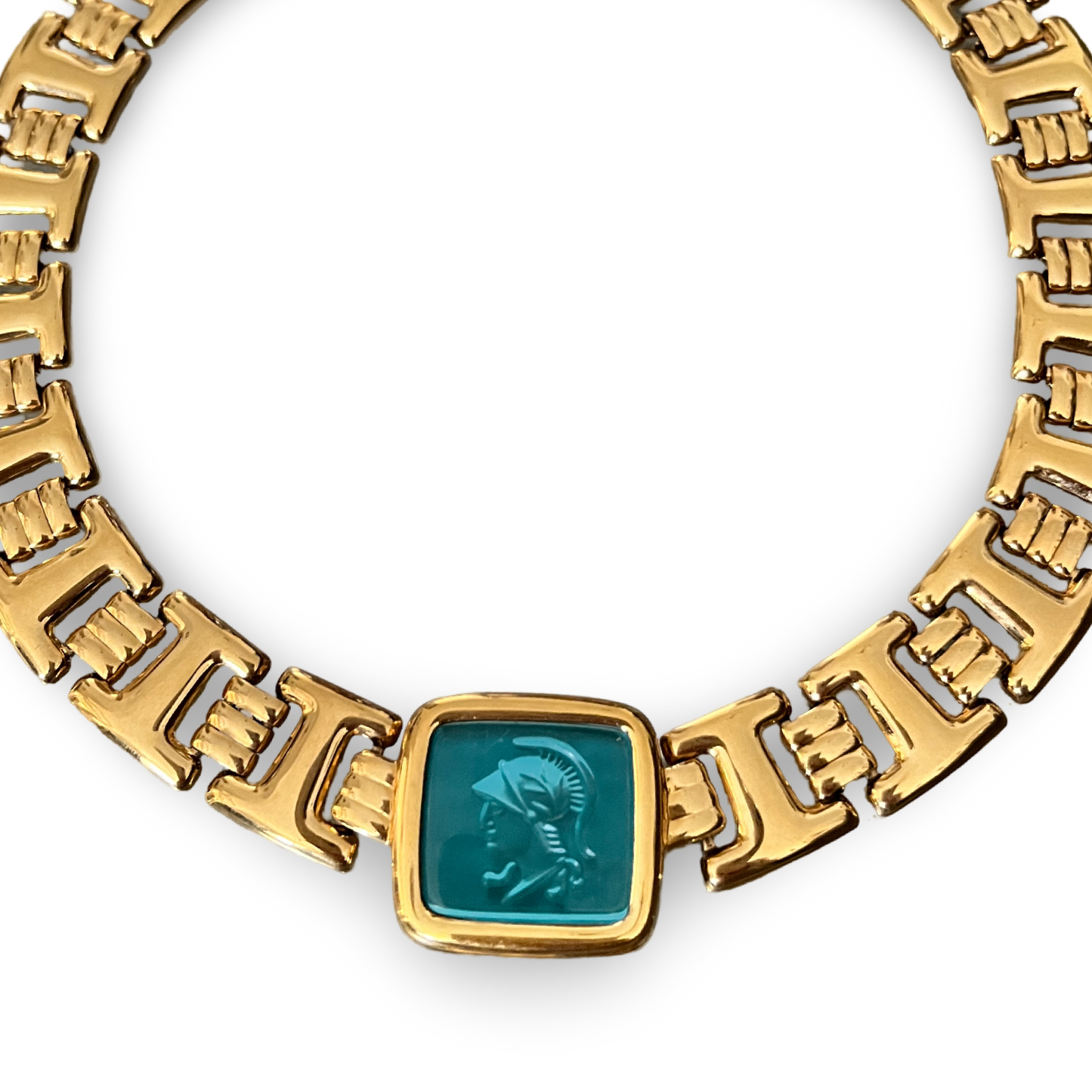 1990s Statement Monet Intaglio Necklace