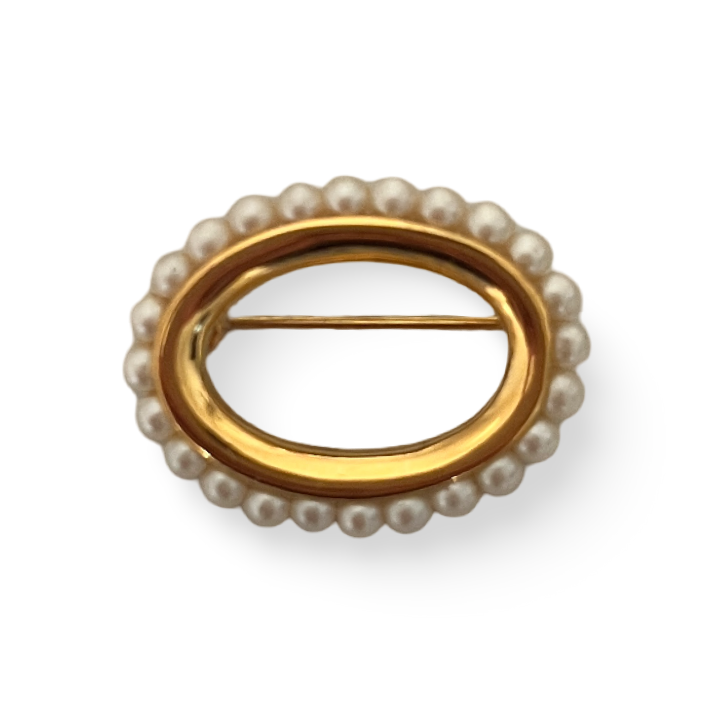 1990s Small Faux Pearl Brooch